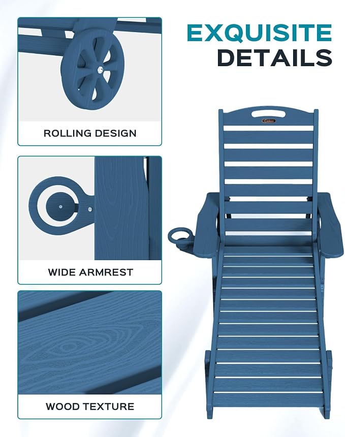 Outdoor Chaise Lounge Chair Set of 2, Patio Lounge Chairs - Image 5