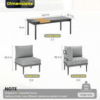 Sundale Outdoor 9 Pieces Patio Furniture Set, U-Shaped Outdoor Sectional Sofa - Image 2
