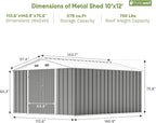 Patiowell 10 x 12 FT Metal Storage Shed - Image 4