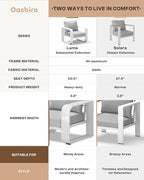Aluminum Outdoor Patio Couch, 3 Seats Oversized Patio Sofa - Image 3