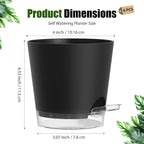 Plant Pots 4 Inch Self Watering Pots, 6 Pack Plastic Planters - Image 5
