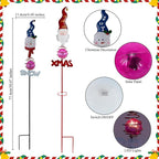 Christmas Solar Garden Stake Lights, 2 Pack Snowman＆Santa Claus Xmas Pathways - Image 3