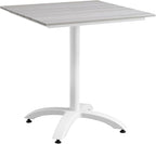 Modway Maine Aluminum Outdoor Patio 28" Dining Table in White Light Gray by Modway
