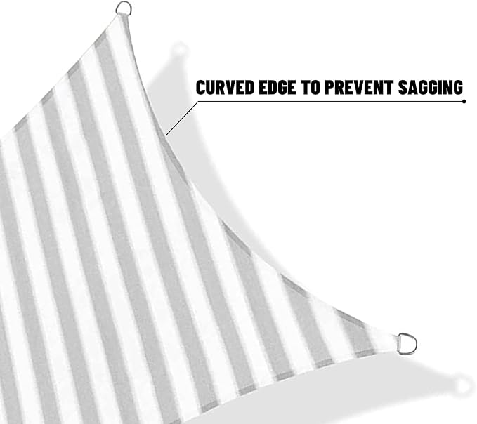 SUNNY GUARD Sun Shade Sail 10'x10'x10' Triangle Grey-White UV Block Sunshade - Image 7