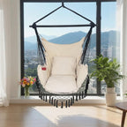 Hammock Chair Hanging Rope Swing Chair, Max 450 Lbs, Large Hanging Chair - Image 7