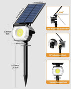 btfarm 2 Pack Solar Spot Lights Outdoor Waterproof IP65, 52 LED Landscape - Image 9