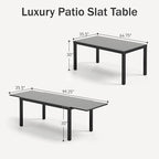 PHI VILLA Extra Large Expandable Patio Dining Table 99.2" × 35.5" Metal Outdoor - Image 3