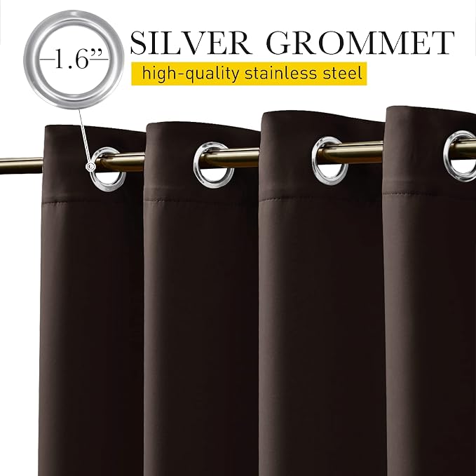 NICETOWN 2 Panels Weighted Blackout Curtains Patio Waterproof Outdoor Curtains - Image 2
