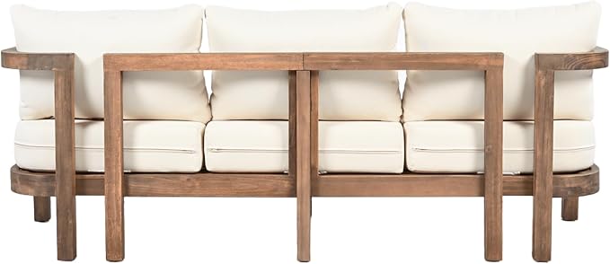Christopher Knight Home Havets 74.75"W Outdoor 3 Seater Sofa, Acacia Wood Bench - Image 9