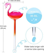 Self-Watering Glass Globes 2PCS Flamingo Gradient Hot Pink 10" Long Hand Blown - Image 3
