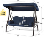 HOMREST 3 Person Outdoor Porch Swing - Image 2