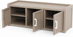 3 Doors Shoe Bench, Waterproof & UV-Resistant, Resin Shoe Cabinet Indoor & - Image 9