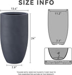 Kante 24 Inch Tall Round Concrete Planter, Large Indoor Outdoor Plant Pots - Image 2