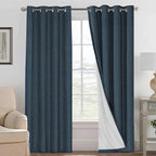 H.VERSAILTEX Linen Blackout Curtains 96 Inches Long 100% Absolutely Blackout by HVERSAILTEX