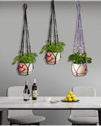 3 ft Macrame Plant Hanger Indoor Handmade Large Long Wall Window Black Hanging - Image 3
