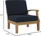 Modway Marina Premium Grade A Teak Wood Outdoor Patio Right-Facing Sofa in - Image 2