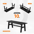 VINGLI 47” Outdoor HDPE Bench, Weatherproof Garden Bench w/Metal Legs, Poly - Image 6