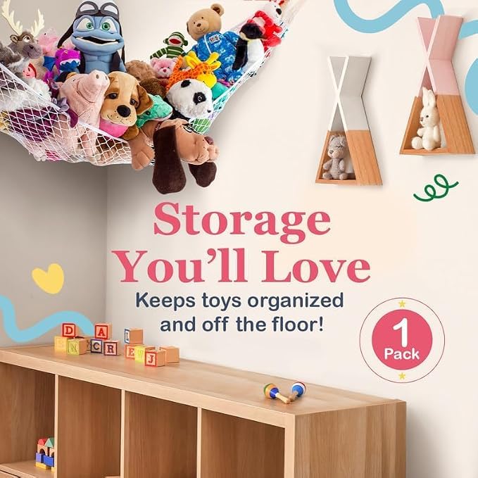 Lilly's Love Large Stuffed Animal Hammock | Corner Hanging Organizer, Stuffed - Image 2