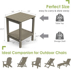 GREENVINES Adirondack-Outdoor-Side-Table | Wood Grain | 14 x 13 Inches | HDPE - Image 3