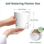 6 inch Self Watering Pots for Indoor Outdoor Plants, 3 Pack Flower Plant Pots - Image 2