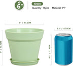6 inch Plastic Nursery Pots, 16 Pack Plant Pots - Image 2