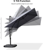 PURPLE LEAF 8' X 11' Left-right Tilt Patio Umbrella Outdoor Cantilever Swivel - Image 8