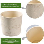Ekirlin 7 Inch Natural Travertine Textures Plant Pot, Resin Outdoor Planter - Image 6