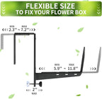 Window Box Brackets, Adjustable Planter Box Brackets, Heavy Duty Iron Flower - Image 2
