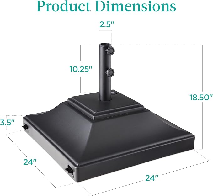 Best Choice Products Fillable Mobile Umbrella Base, Heavy Duty Base, Square - Image 7