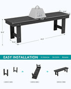 SERWALL 2-Person Outdoor Bench Backless, HDPE Outdoor Benches Weatherproof - Image 3