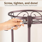 LASZOLA 2 Tier Bronze Metal Plant Stand - Image 7