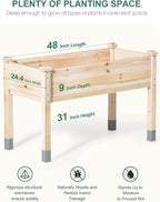 MIXC 331 lb Capacity Wooden Raised Garden Bed - Image 3