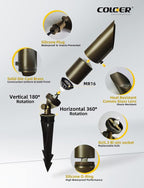 COLOER Brass Landscape Spotlights, 12 Pack Spotlight Fixture Outdoor - Image 3