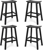 Weatherproof Bar Stools Set of 4, Saddle Seat, Bar Height Stools by LAHAAP