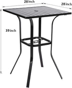 Patio Bar Table, Outdoor Bar Height Bistro Table - Image 3