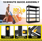 Set of 3 Garage Shelving-2050 lbs 5 Tier Storage Shelves, Adjustable Heavy Duty - Image 3
