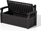 Patiowell 75 Gallon Plastic Storage Bench, Water-Resistant Deck Box - Image 7