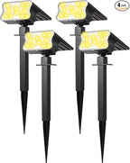 HGGH Solar Lights Outdoor Waterproof IP67, 60 LED 3 Lighting Modes Solar Spot by Home