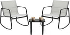 DUMOS 3 Piece Patio Rocking Furniture Set，Outdoor Patio Furniture Conversation by DumosLifestyle