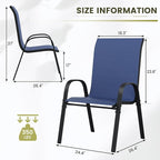 UDPATIO Patio Chairs Set of 8, Stackable Outdoor Dining Chairs - Image 3