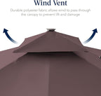 Best Choice Products 12x12ft LED Cantilever Patio Umbrella w/Base Included & - Image 7
