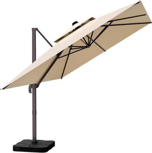 10' X 13' Outdoor Patio Umbrella Large Rectangle Cantilever Umbrella Heavy Duty by ORYNTREX