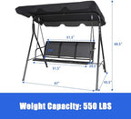 TANGKULA 3 Person Patio Swing, Steel Frame - Image 5