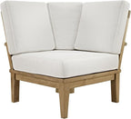 Modway EEI-1146-NAT-WHI-SET Marina Premium Grade A Teak Wood Outdoor Patio by Modway