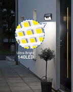 Peasur Solar Lights Outdoor Waterproof, 4 Pack 140LED Motion Sensor Light - Image 7