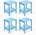GREENVINES Adirondack-Outdoor-Side-Table | Set of 4 | 14 x 13 Inches | HDPE by GreenVines