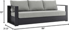 Modway Tahoe Aluminum Outdoor Patio Sofa in Gray Gray - Image 3