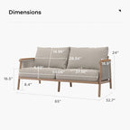 Acanva Modern All-Weather Aluminum Outdoor Patio Sofa - Image 2