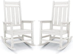 KINGYES Oversized Outdoor Rocking Chair Set of 2, All-Weather Patio Rocking by KINGYES