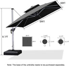 PURPLE LEAF 9ft Patio Umbrella Outdoor Square Umbrella Large Cantilever - Image 8